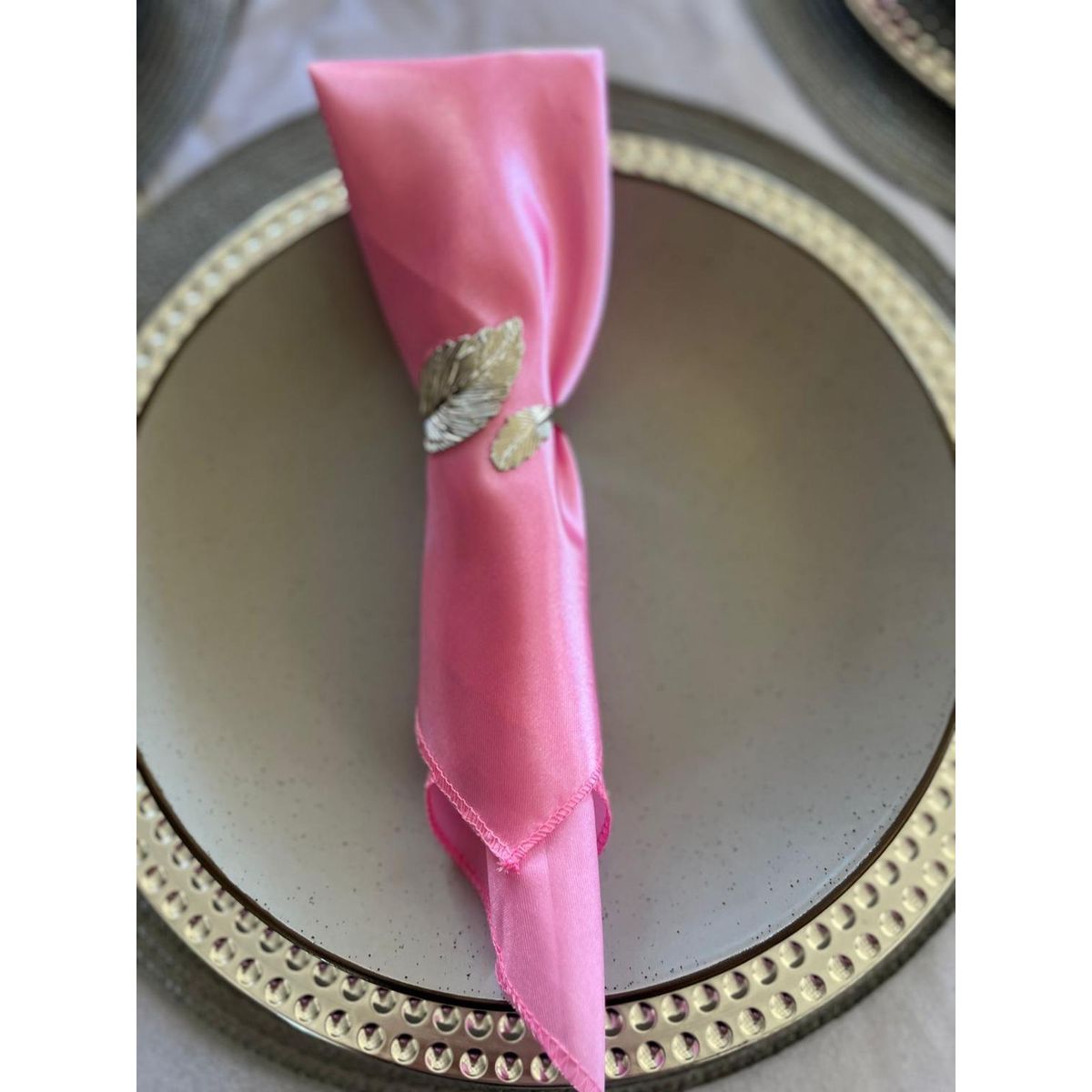 TERRA ESTILO - Servilleta de raso rosado