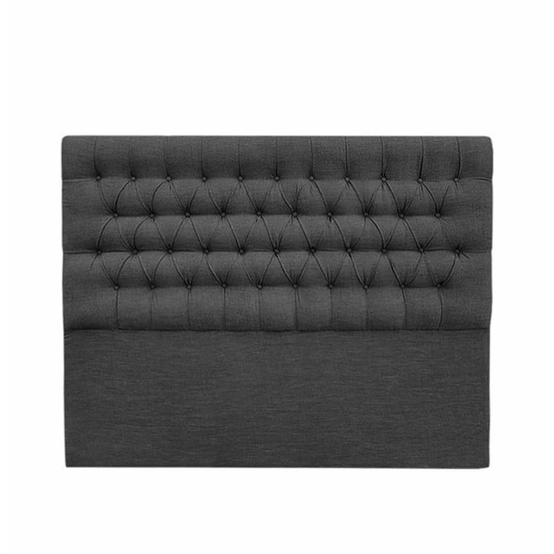 GENERICO - Respaldo capitoné king lino gris oscuro DECOPATAGONIA