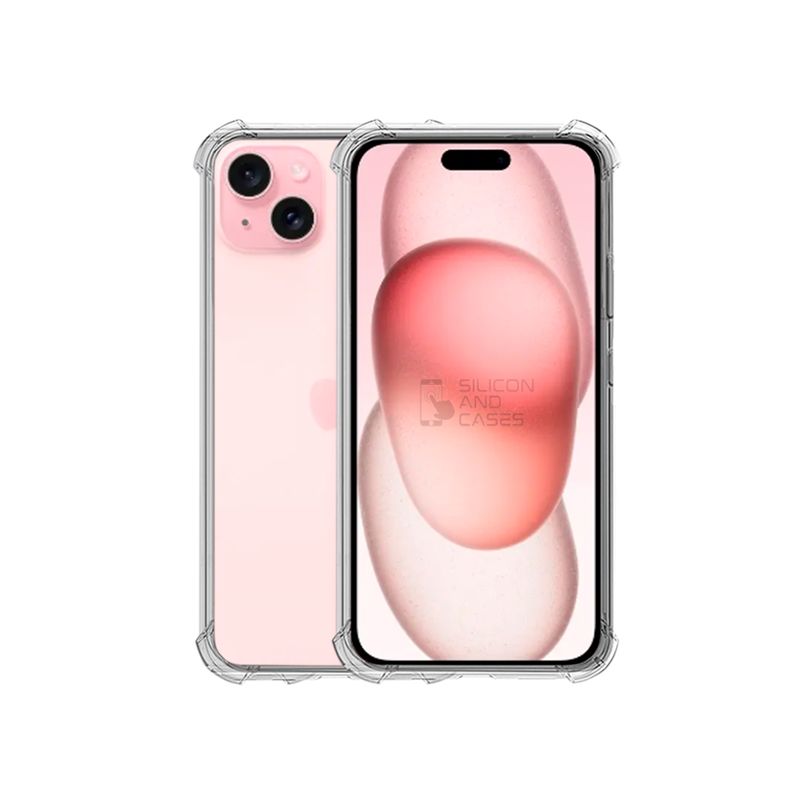 GENERICO - CARCASA TRANSPARENTE PARA CELULAR IPHONE 15 ANTIGOLPE