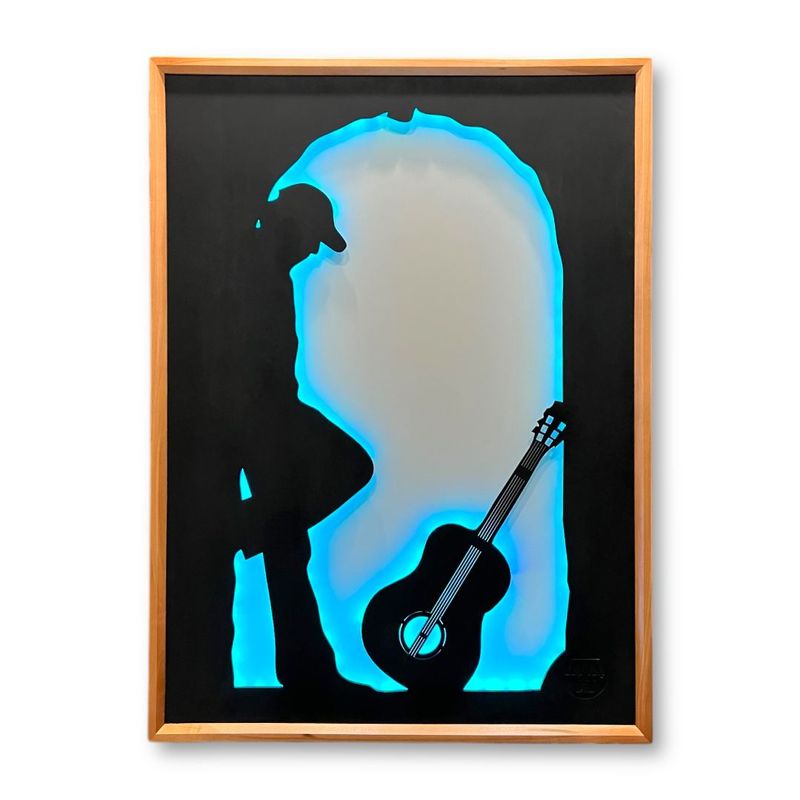GENERICO - Cuadro Retroiluminado modelo Hombre y Guitarra