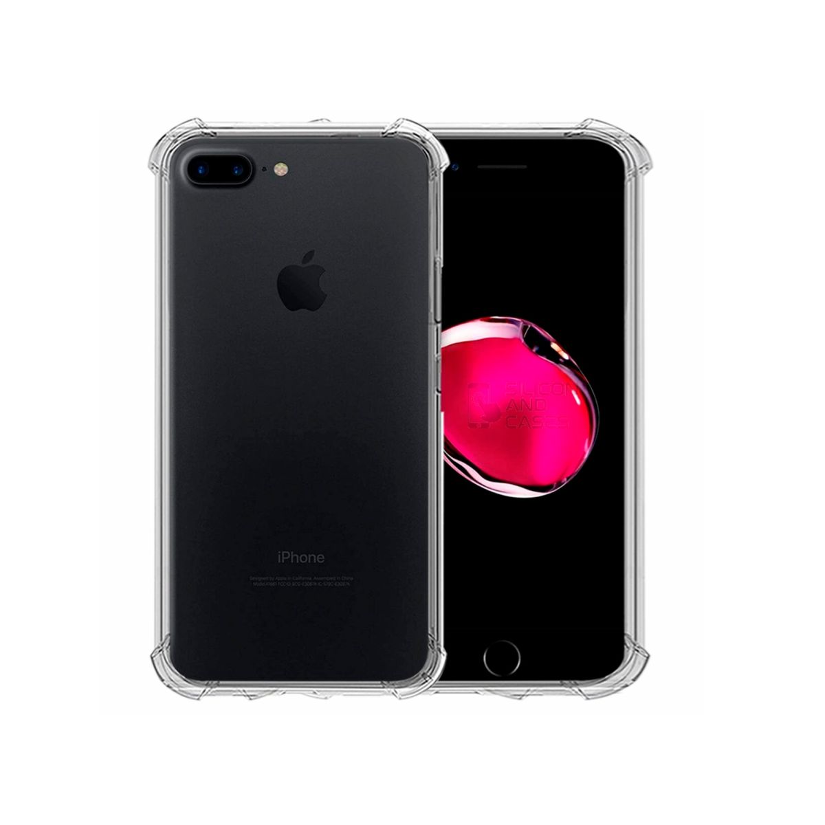 GENERICO - CARCASA TRANSPARENTE PARA CELULAR IPHONE 7-8 PLUS ANTIGOLPE
