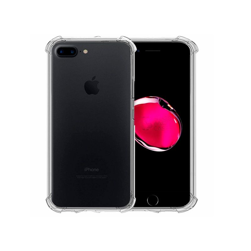 GENERICO - CARCASA TRANSPARENTE PARA CELULAR IPHONE 7-8 PLUS ANTIGOLPE