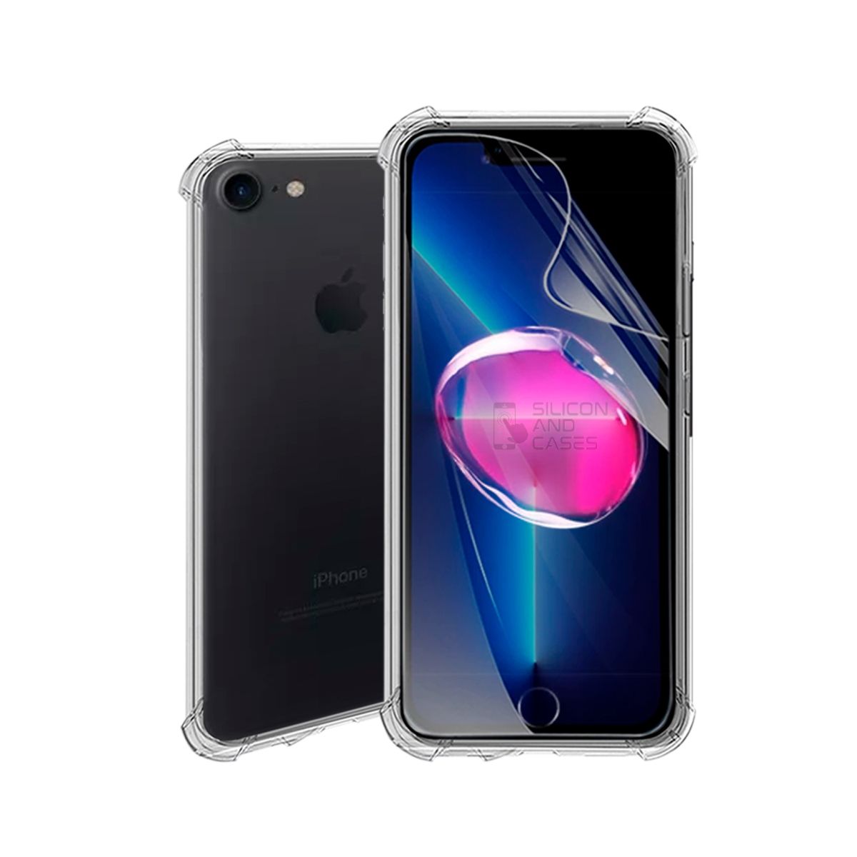 GENERICO - CARCASA TRANSPARENTE PARA CELULAR IPHONE 7-8 PLUS ANTIGOLPE