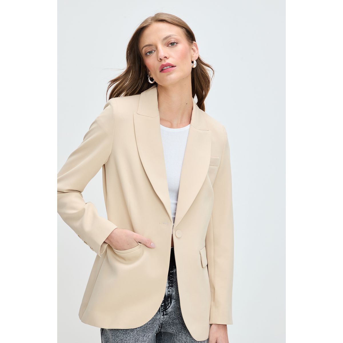 IO - Blazer Beige Mujer Io