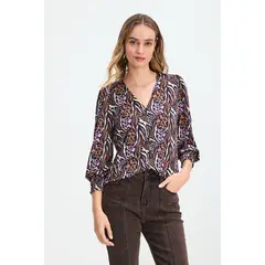 IO - Polera Manga Larga Café Mujer