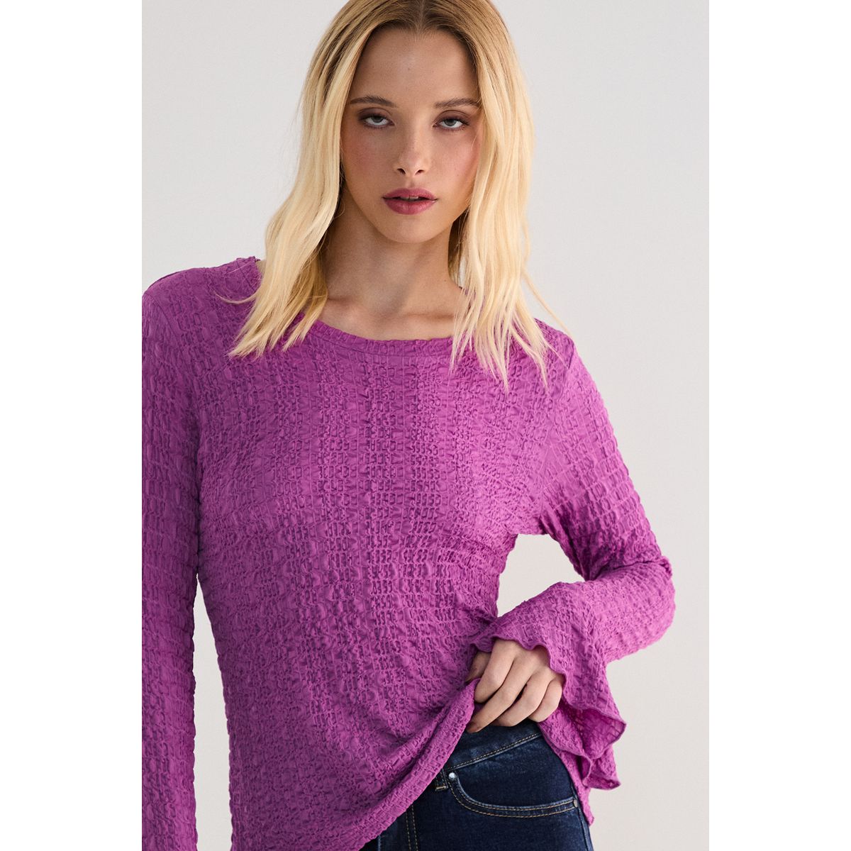 ASH - Polera Manga Larga Morado Mujer Ash