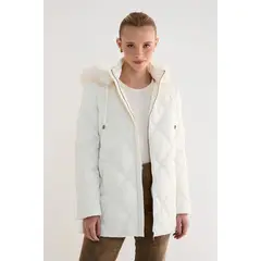 ASH - Parka Larga Gorro Desmontable Crudo