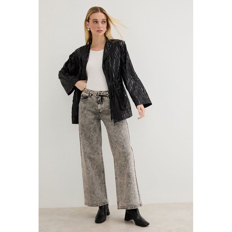 ASH - Impermeable Largo Print Negro Ash