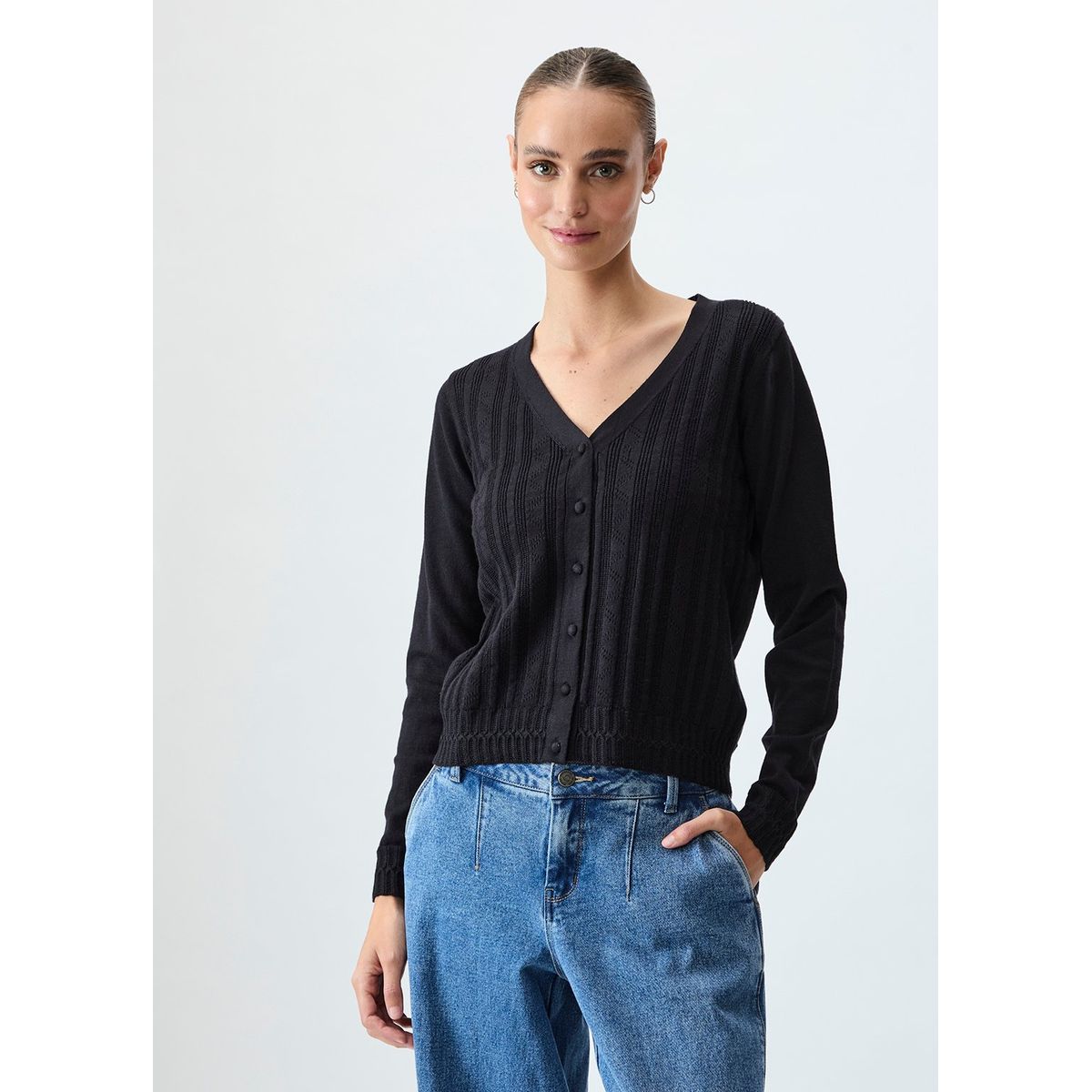 IO - Cardigan Negro Mujer Io
