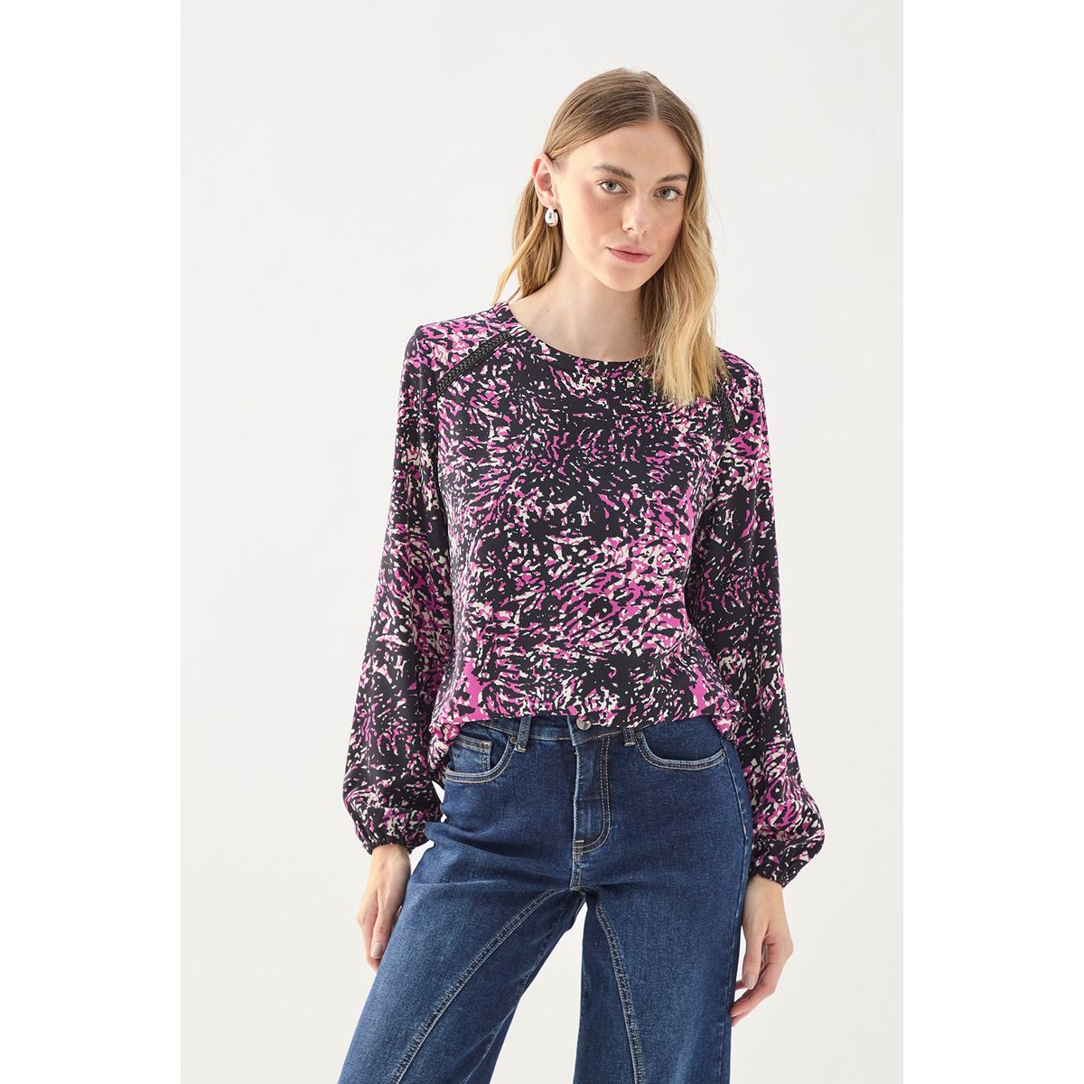 ASH - Blusa Manga Larga Morado Mujer Ash