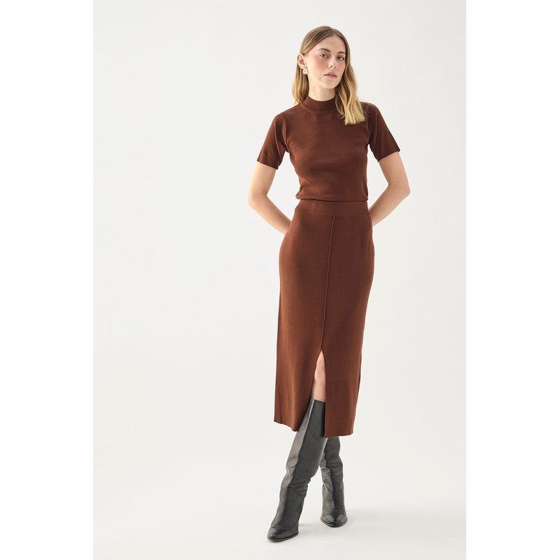 ASH - Falda Larga Café Moro Mujer Ash