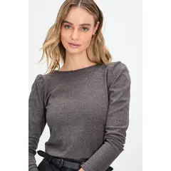 IO - Polera Manga Larga Gris Marengo Mujer