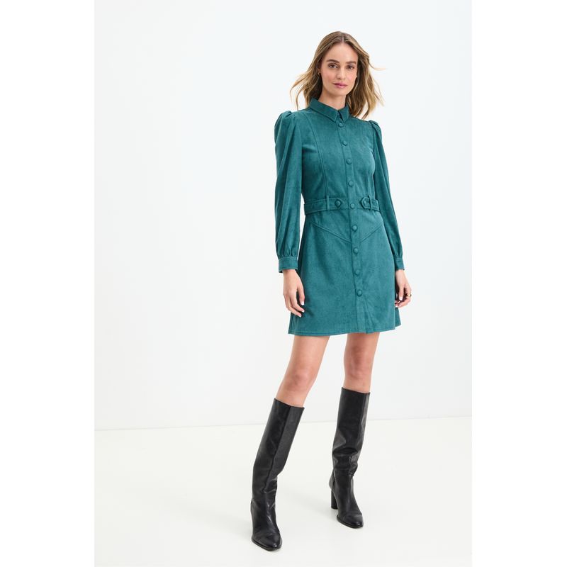 IO - Vestido Corto Verde Musgo Mujer Io