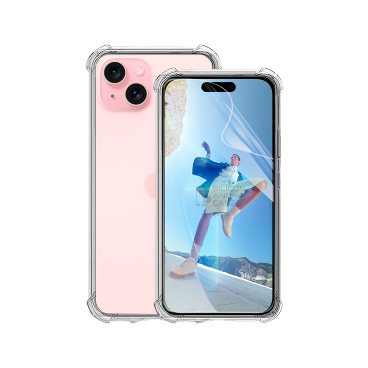 GENERICO - CARCASA TRANSPARENTE PARA CELULAR IPHONE 15 PLUS ANTIGOLPE