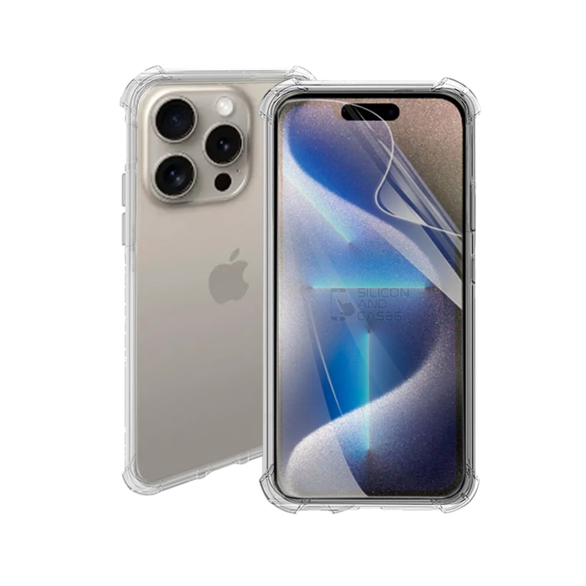 GENERICO - CARCASA TRANSPARENTE PARA CELULAR IPHONE 15 PRO MAX ANTIGOLPE