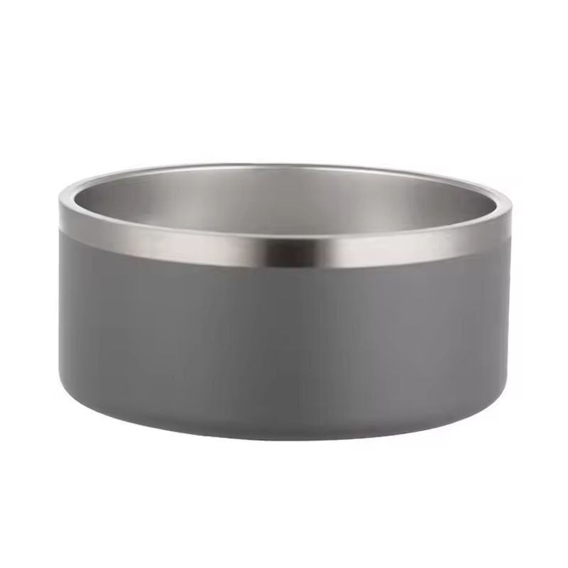 GENERICO - Plato Para Perro Gato Inoxidable AntiDeslizante 950ml Gris