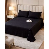JUEGO DE SABANAS DE 200 HILOS 2 PLAZAS NEGRO
