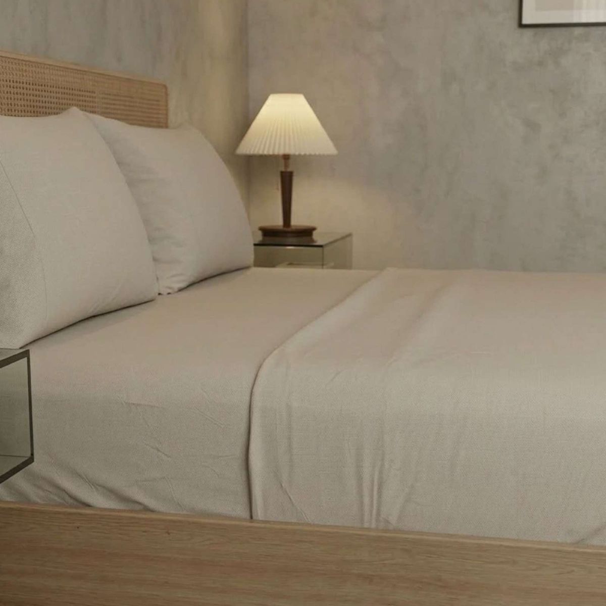 GENERICO - JUEGO DE SABANAS DE 200 HILOS  KING BEIGE