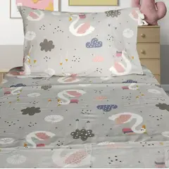 Ilusion - Sabana Infantil Illusions 144 Hilos 1,5 plazas con Funda Modelo Swan