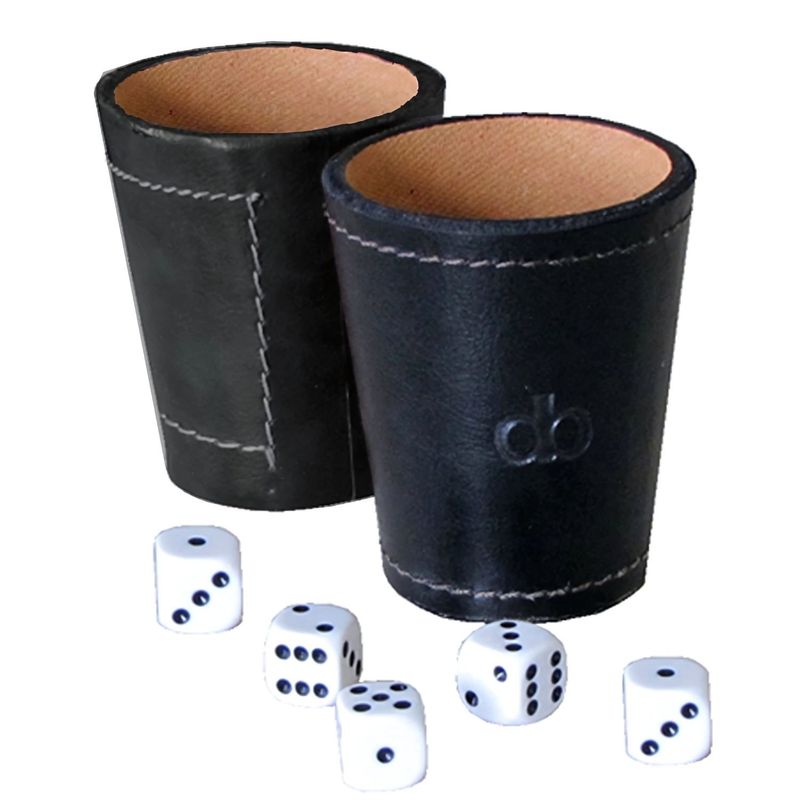 GENERICO - Vaso Cacho Cuero Incluye 5 Dados Dommo Burano Negro - SC
