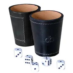 GENERICO - Vaso Cacho Cuero Incluye 5 Dados Dommo Burano Negro - SC