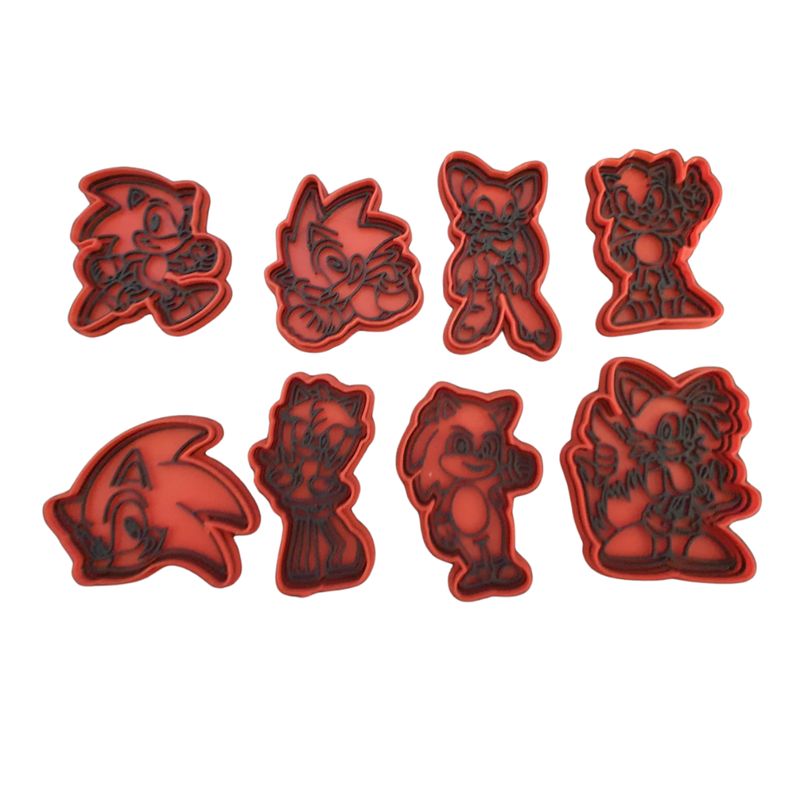 GENERICO - Set 8 Cortadores De Galletas Sonic  6 Cm #2