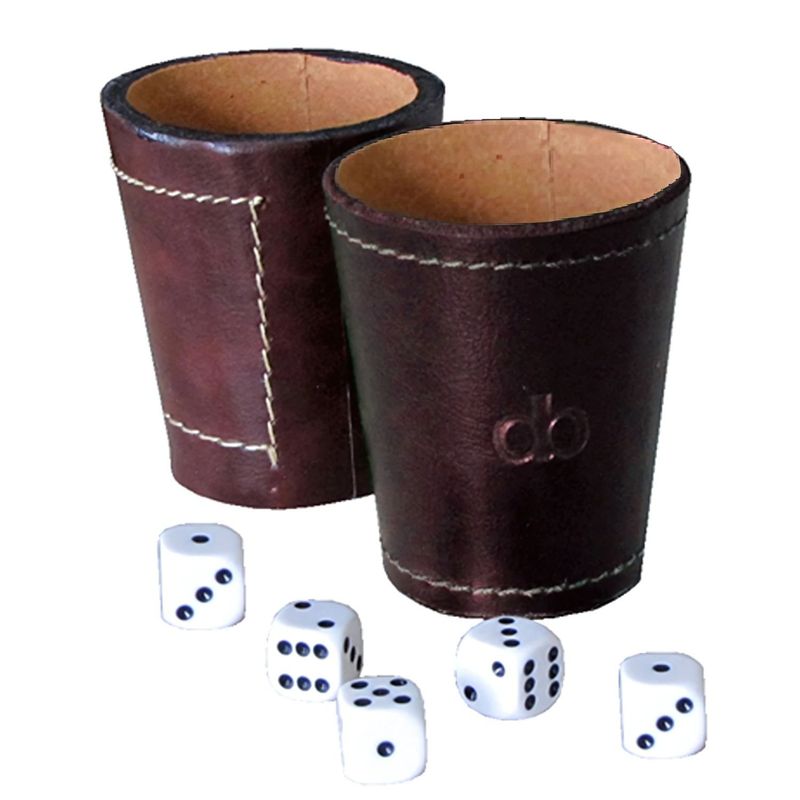 GENERICO - Vaso Cacho Cuero Incluye 5 Dados Dommo Burano Café - SC