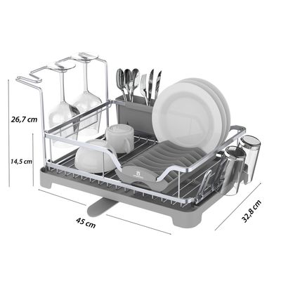 Imagen 2 del producto Secaplatos Escurridor cubiertos aluminio Inoxidable 2 en 1