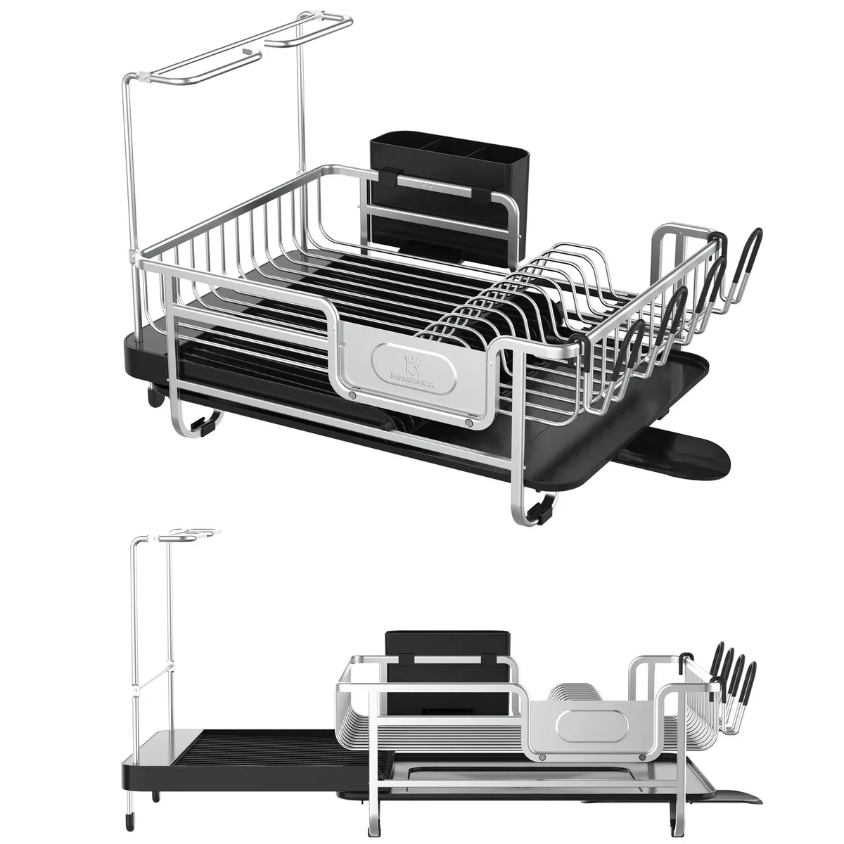 KING RACK - Secaplatos Escurridor cubiertos aluminio Inox extensible