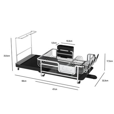Imagen 2 del producto Secaplatos Escurridor cubiertos aluminio Inox extensible