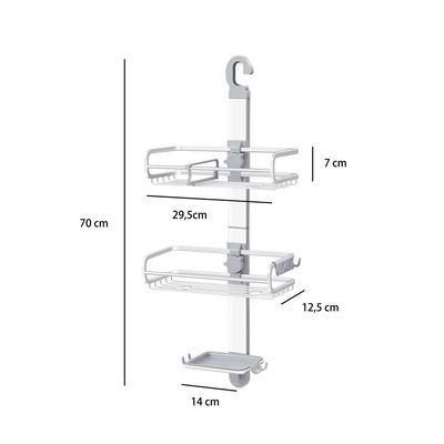 Imagen 2 del producto Organizador de baño colgante ducha aluminio inox estantes