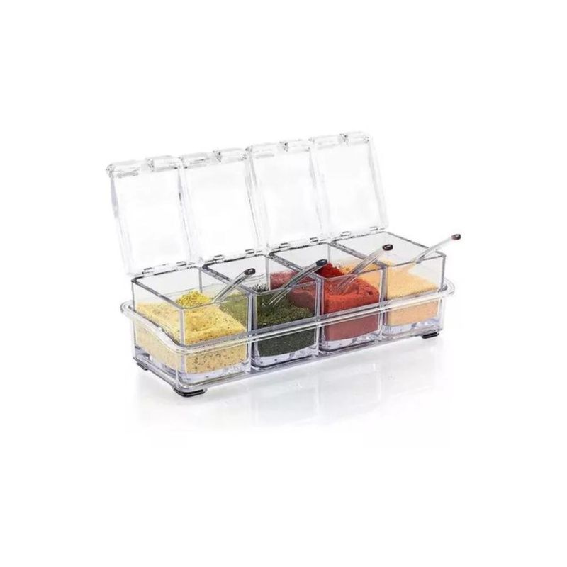 GENERICO - Caja Organizadora De Condimentos 4 Piezas Para Cocina