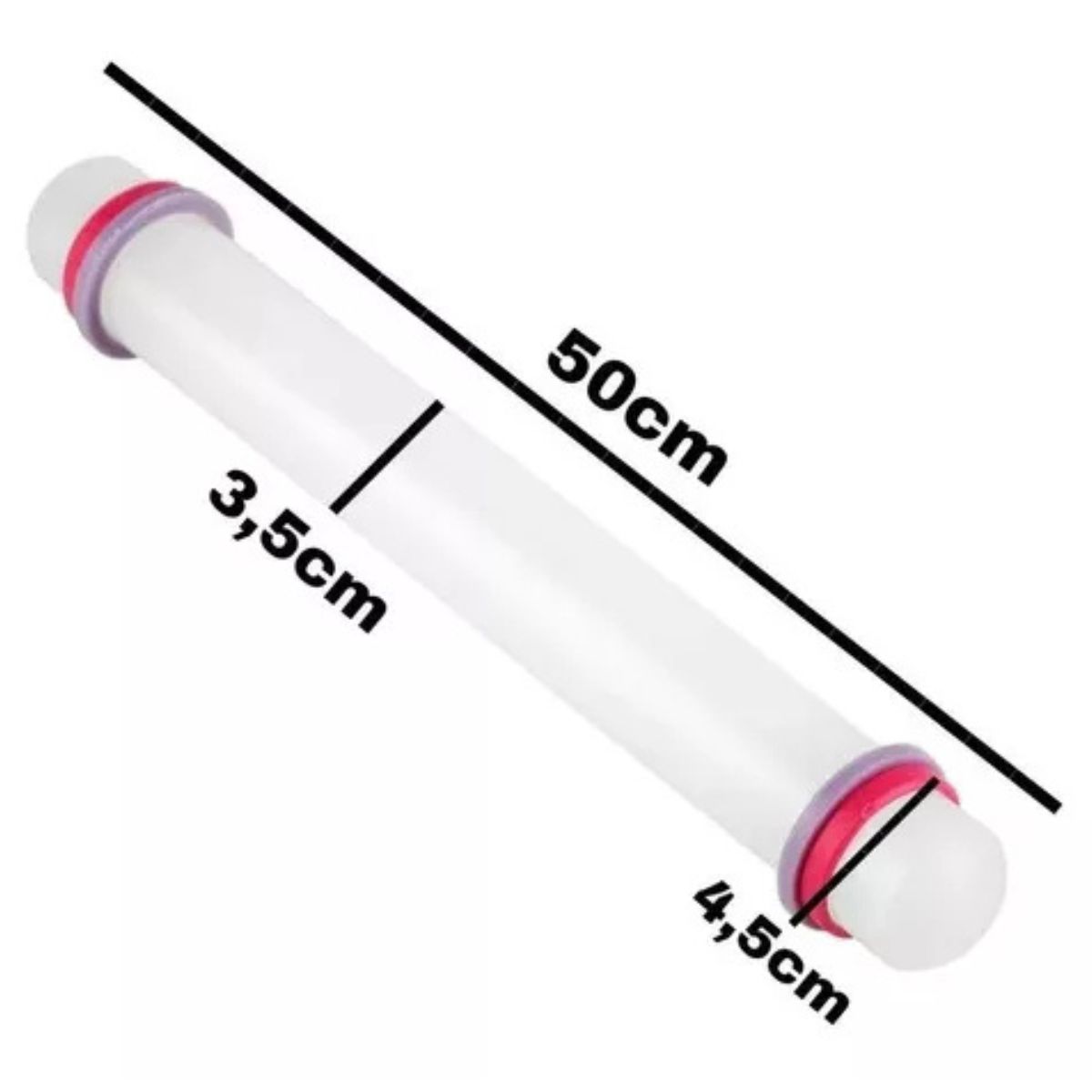 GENERICO - Palo de Amasar Antiadherente Doble Aro