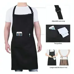 EDWINAYY - Pechera Con Bolsillo Gabardina Impermeable Anti-grasa Cocina