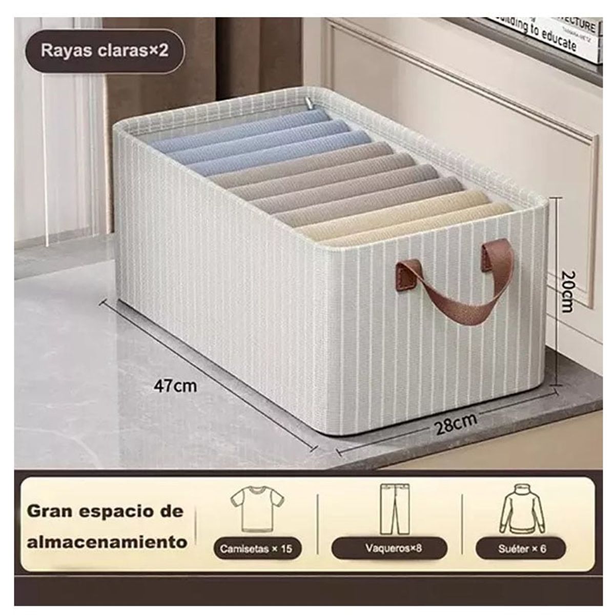 TNAKIEX - Set 4 Cajas Organizadoras Plegables Cestas Almacenaje Tela