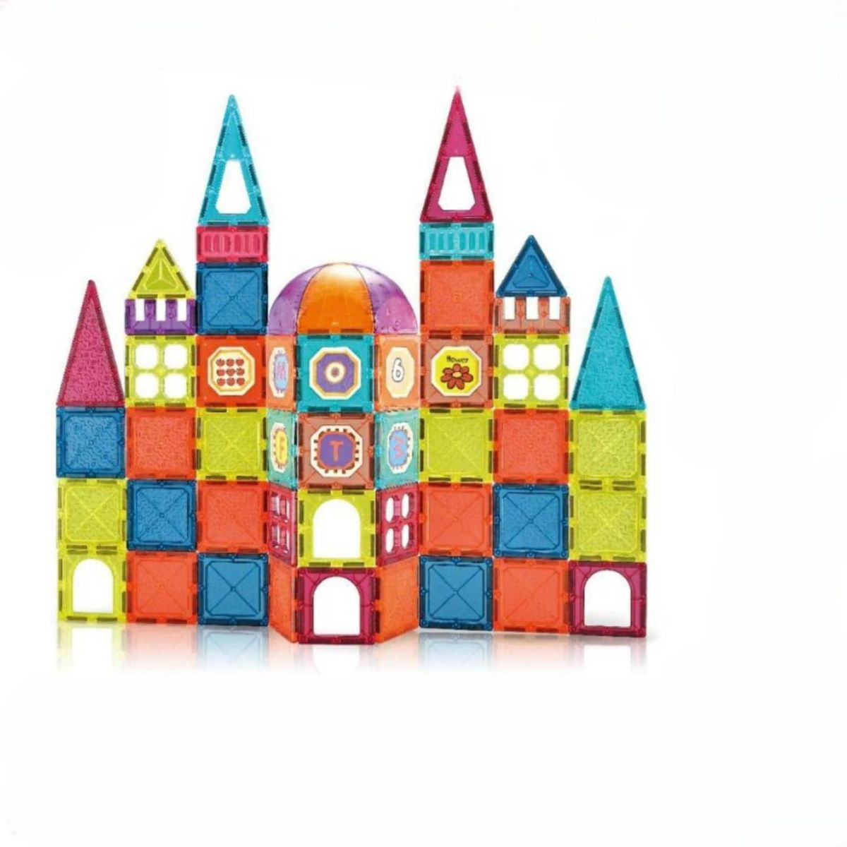 GENERICO - Juguete Construccion Castillo Bloques Magneticos 77 Piezas