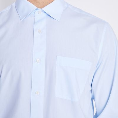 Imagen 2 del producto Camisa Hombre Celeste Formal Cuello Italiano Bolsillo Trabajo Oficina_.