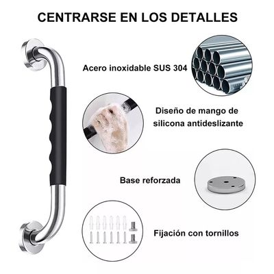 Imagen 2 del producto 2 Barras Agarradera De Seguridad Baños Apoyo Acero Inox 50cm