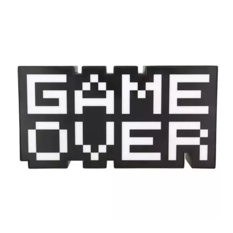 GENERICO - Lampara Luz Game Over Logo USB Negro Y Blanco