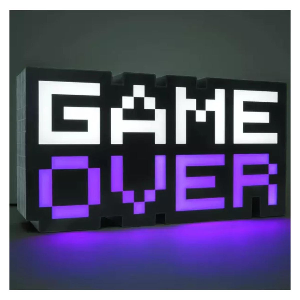 GENERICO - Lampara Luz Game Over Logo USB Negro Y Blanco