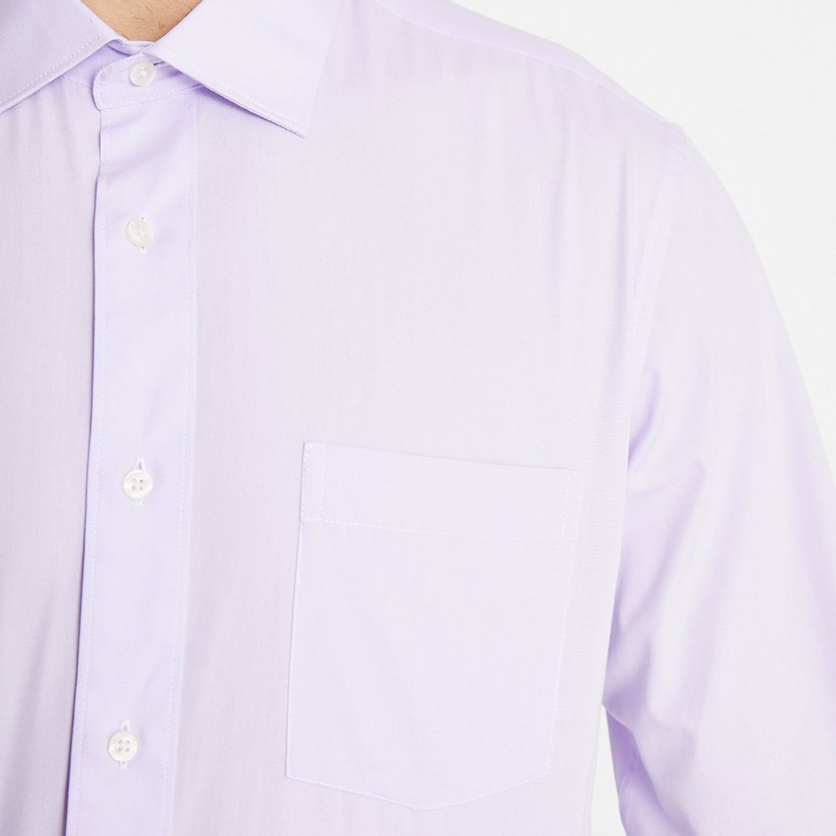 MAVIANNI - Camisa Lila Hombre Formal Cuello Italiano Bolsillo para Trabajo_.