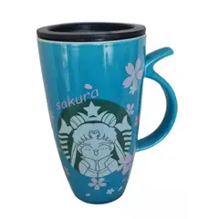 GENERICO - Tazon Taza 500ml Bombilla Y Cuchara Sakura Sailor Moon