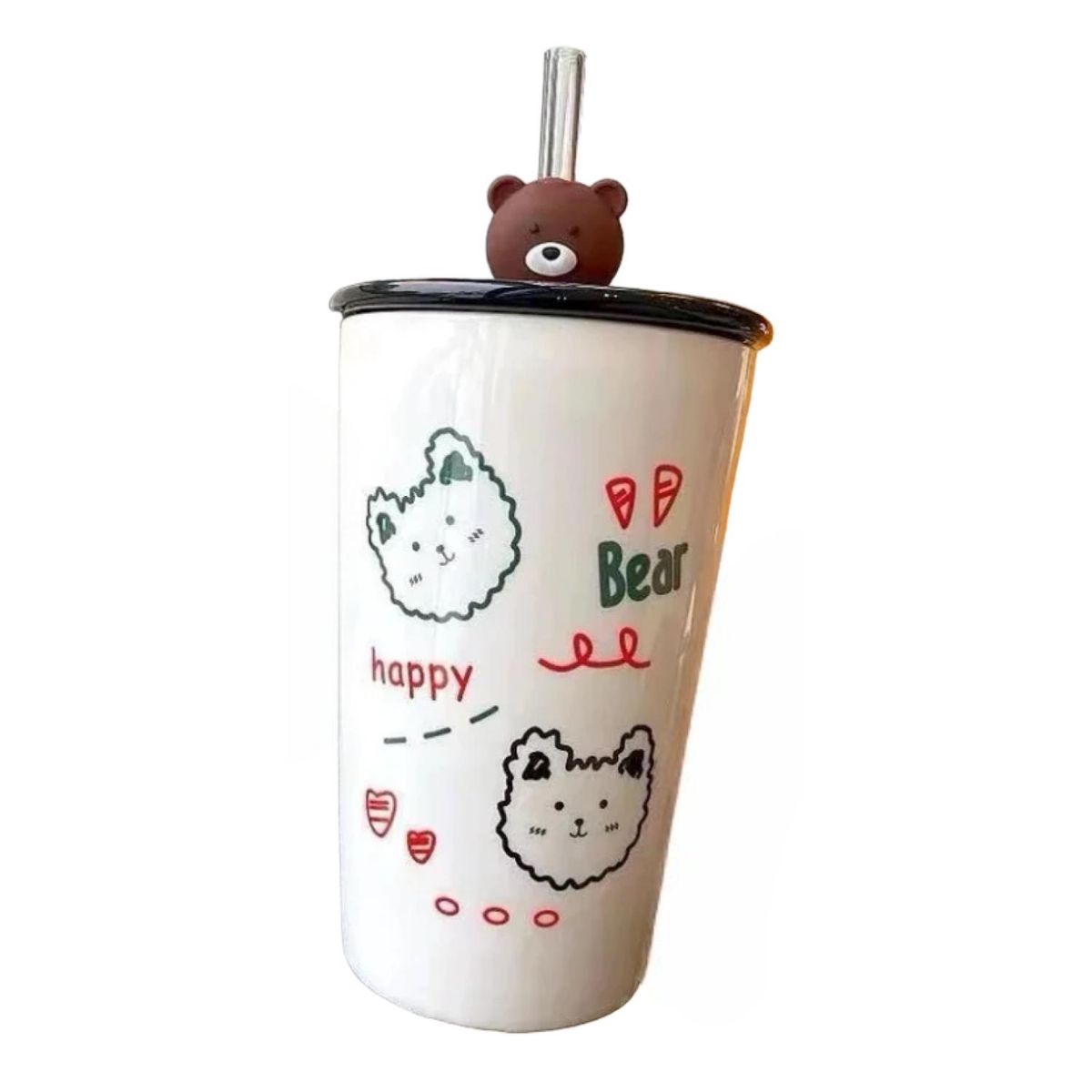 GENERICO - Tazon Taza 400ml Bombilla Ceramica Osito