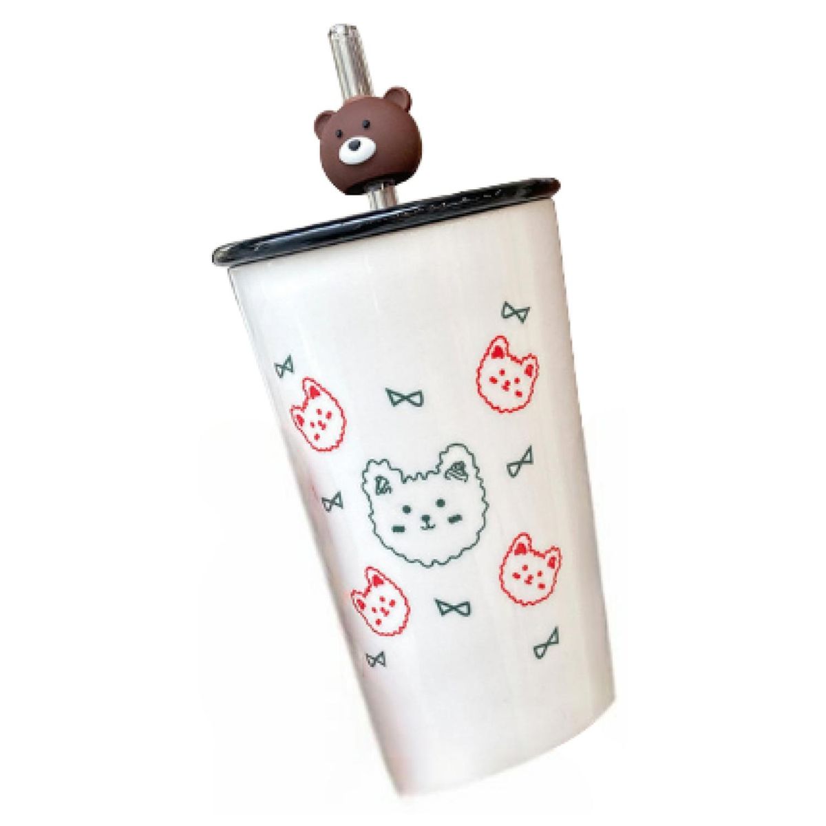 GENERICO - Tazon Taza 400ml Bombilla Ceramica Diseño Ositos