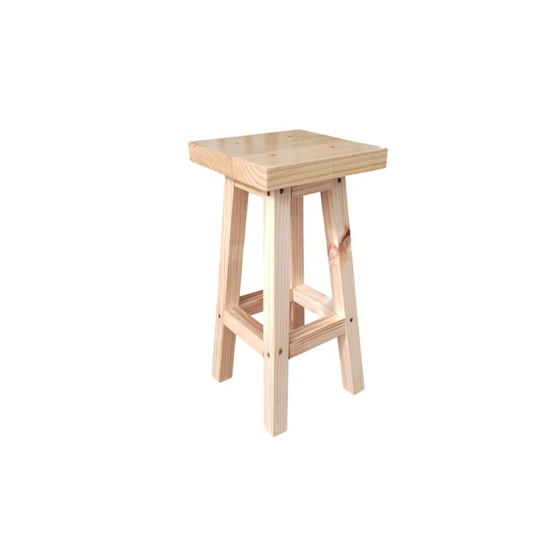 GENERICO - Taburete O Piso De Madera Rustico Bar O Cocina Base cuadrada