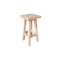 GENERICO - Taburete O Piso De Madera Rustico Bar O Cocina Base cuadrada