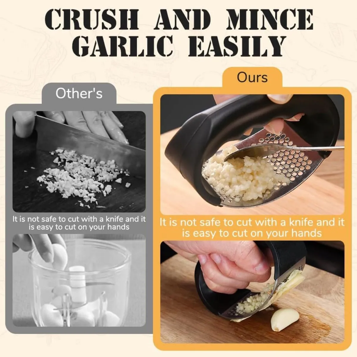 GENERICO - Prensadora De Ajo Acero Inoxidable