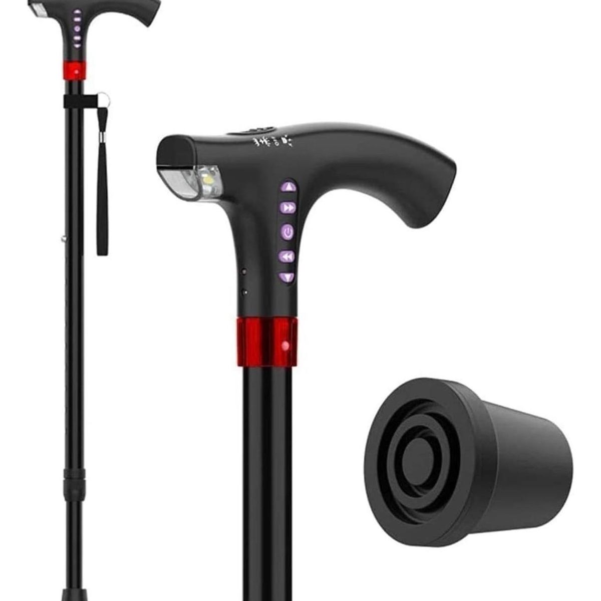 GENERICO - Baston Ajustable Recargable Luz Led Linterna