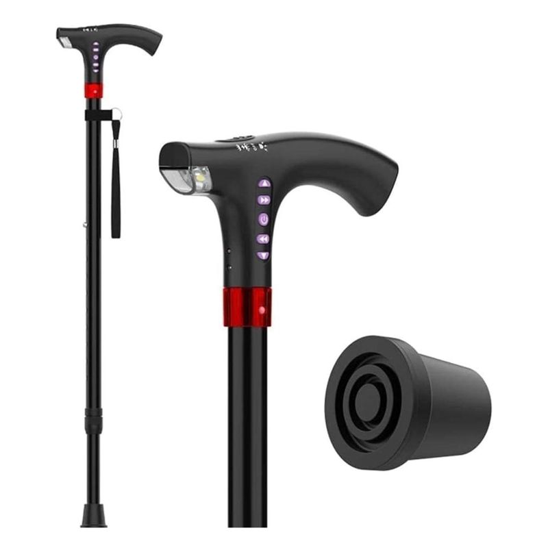 GENERICO - Baston Ajustable Recargable Luz Led Linterna