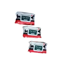 GENERICO - Toallas Húmedas X3 Para Cuidar A Mascotas Gatos Perros 240 U